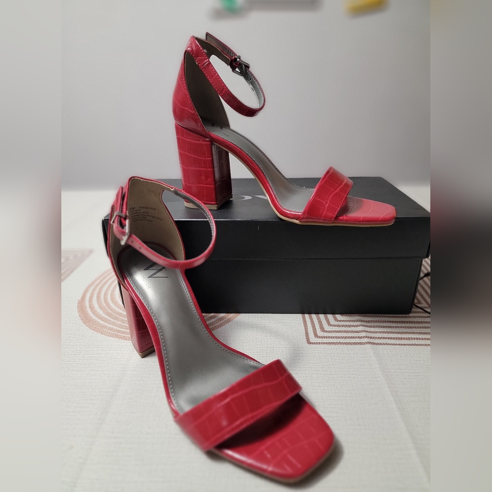 Worthington Elegant Red Block Heel Sandals